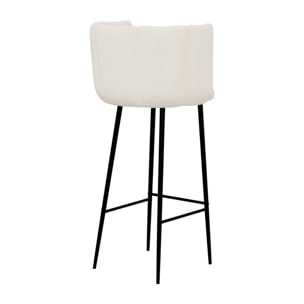 Lot de 2 chaises de bar en tissu bouclé beige 75 cm - Rosy
