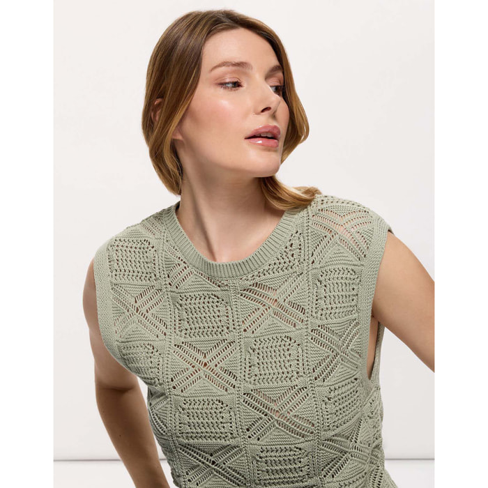 Camiseta de Punto Calado Verde - Grapi