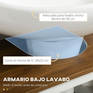 Mueble para Debajo del Lavabo de Madera Armario de Baño de Suelo Mueble Bajo Lavabo de Pie con 2 Puertas y Estante 60x30x60 cm Blanco