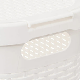 Corbeille slim Rattan 40L blanc