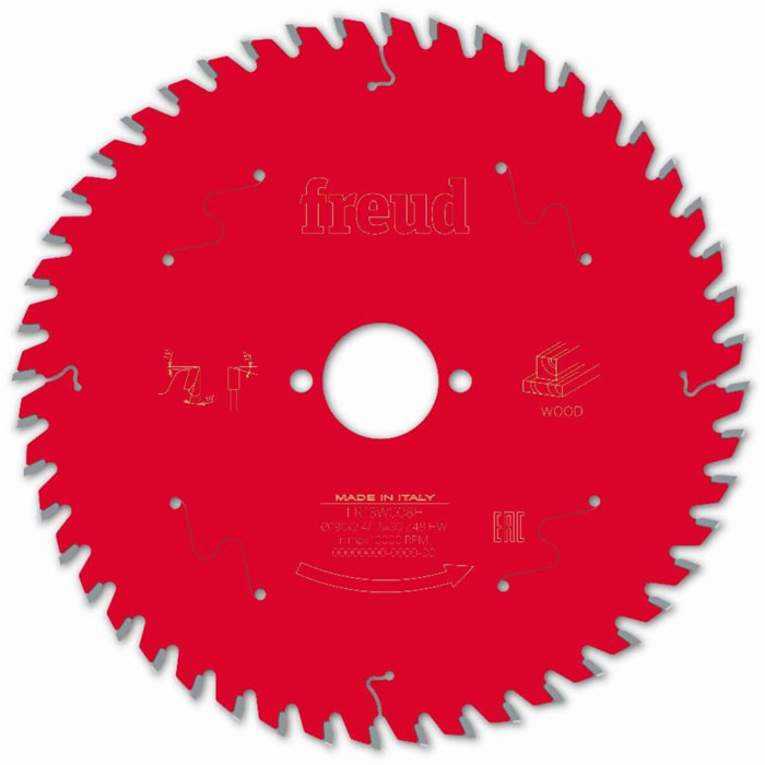 Lame pour scie circulaire portative FREUD - Ø190 2,4/1,6 AL30 Z48 BA 10° - F03FS09719 -FR13W008H