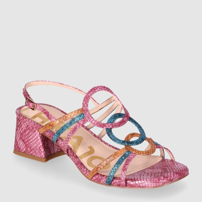 Sandalias de Piel Sintética - Multicolor - Tacón: 5 cm