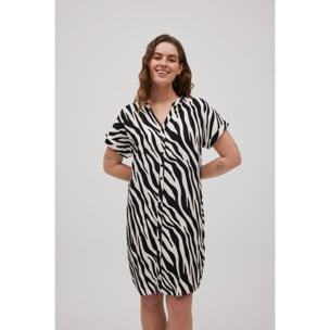 Abito chemisier midi con stampa animalier