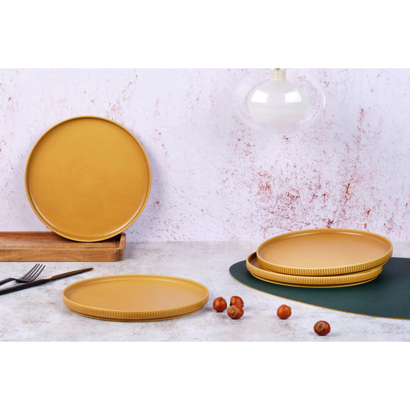 Assiette SCANDI Ø21,5cm - 4 pièces - Ocre