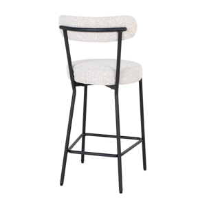 Ivanec - tabouret de bar - en tissu bouclette - Noir / Blanc