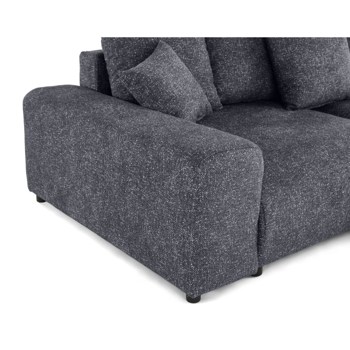 Spice - canapé d'angle réversible 4 places convertible avec coffre en tissu moucheté - Gris foncé