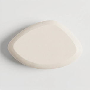 Table basse ovale écrue en fibre d'argile effet béton 105 cm - Maui