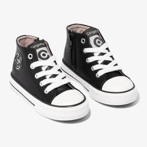 Zapatillas altas unisex de napa negra