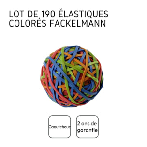 Boule de 190 élastiques multicolores pour le rangement de la cuisine et du bureau Fackelmann Tecno