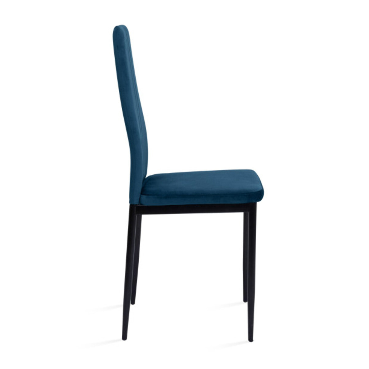 Chaises Jade en velours et pieds noirs - Bleu