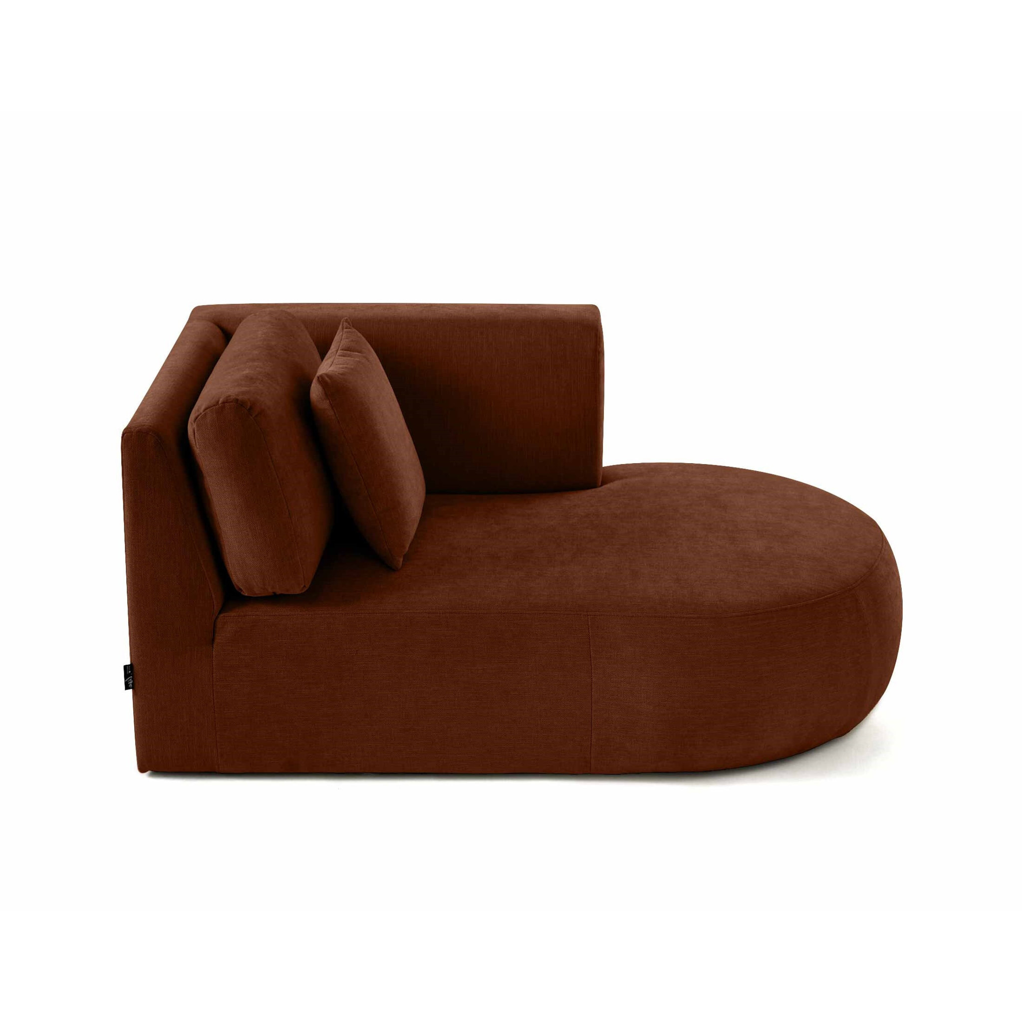 Santorini - module d'assise méridienne droit - en tissu texturé - Terracotta