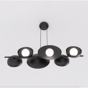Lampada a sospensione Volum in acciaio nero opaco