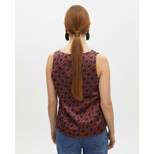 Top Scollo a V Stampato