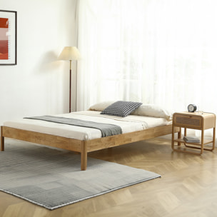 Pack lit en bois massif + Matelas ressorts et Mousse HR - AINA & HYGIOSPRING