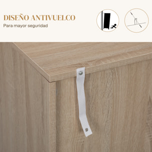 Aparador de 3 Puertas con Diseño Chevron, Aparador de Salón con Estantes Ajustables, Patas de Acero, para Cocina, Entrada, Dormitorio, Roble, 108x40x80 cm