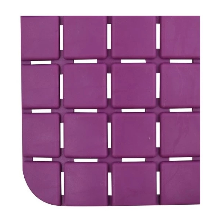 Tapis Fond de baignoire antidérapant Caoutchouc QUADRO 36x76cm Violet MSV