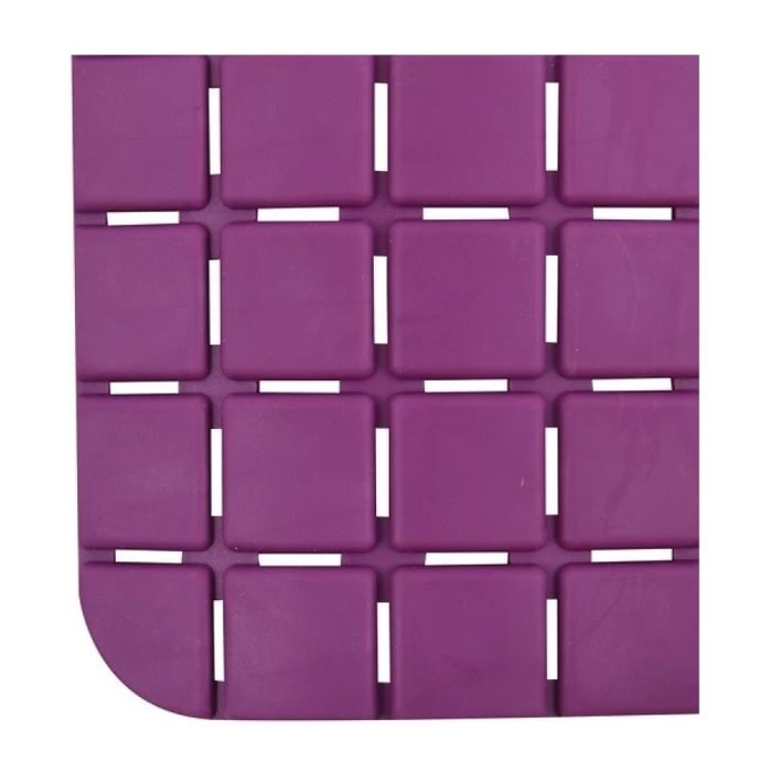 Tapis Fond de baignoire antidérapant Caoutchouc QUADRO 36x76cm Violet MSV