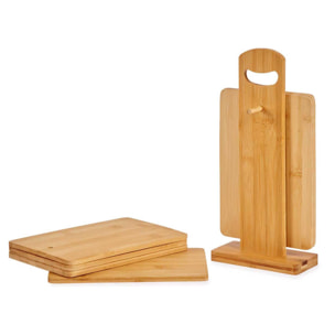 Set 6 tablas bambu con soporte colección kinvara