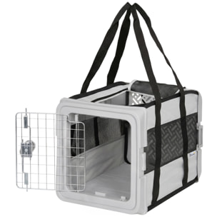 Sac de transport chien chat pliable verrouillable semi-rigide 2 portes