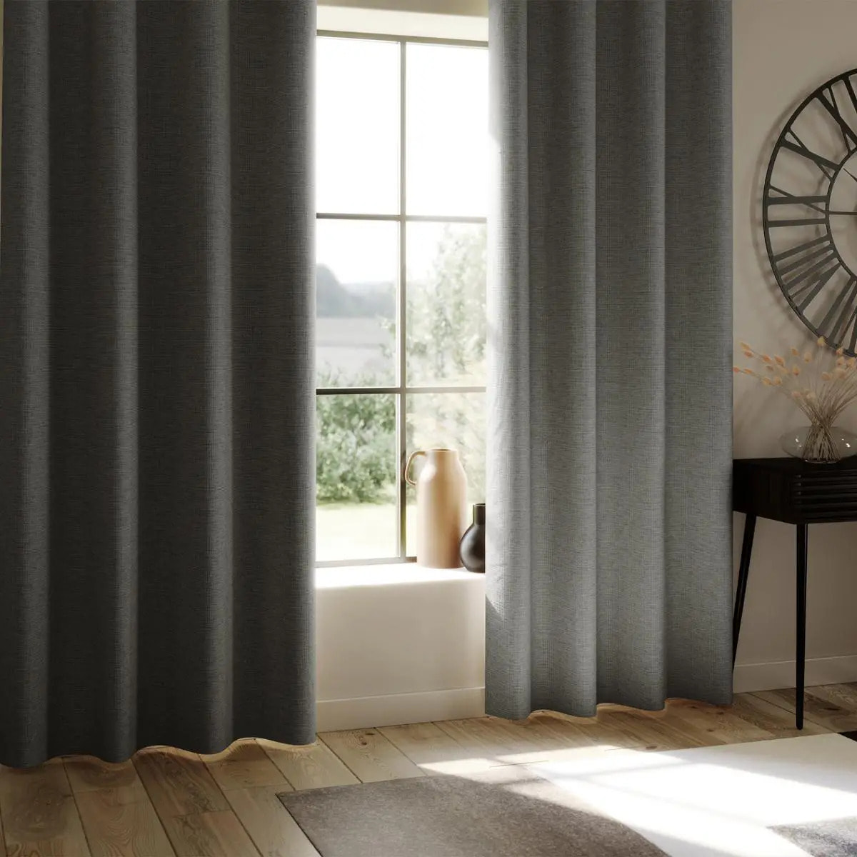 Rideau occultant "Lua" gris ardoise 140x260cm