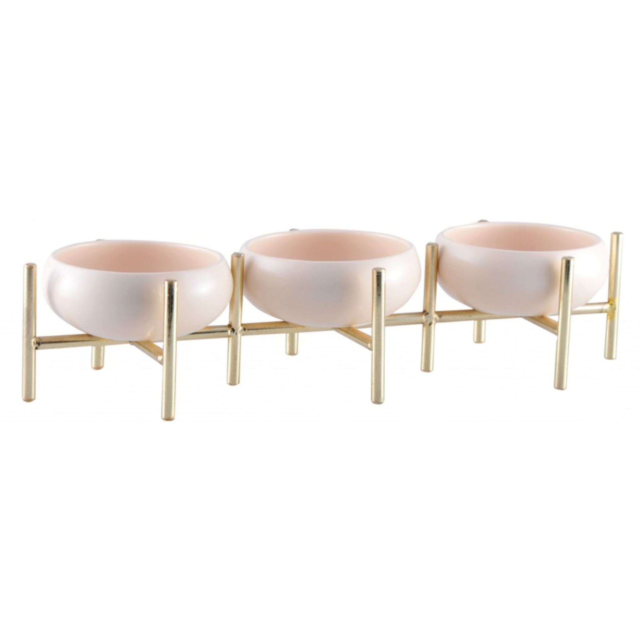 Plat 3 compartiments apéritif beige et doré
