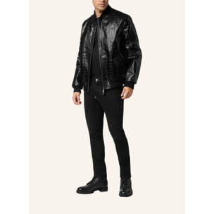 PHILIPP PLEIN Leather Bomber COCCO