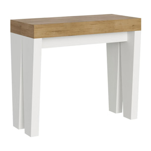 Console Spimbo Small cm.90x42 (extensible à 196) dessus Chêne Nature structure Frêne Blanc