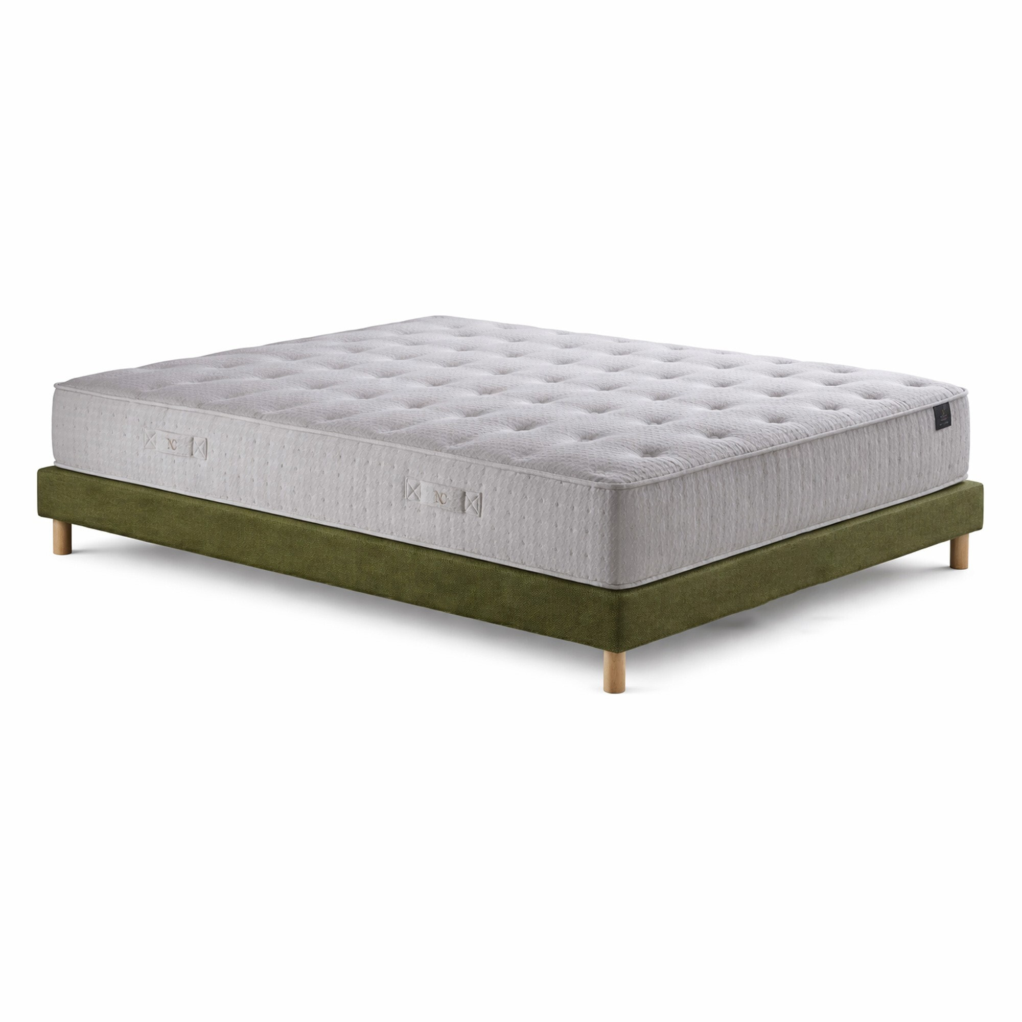 Ensemble matelas ressorts ensachés COMÈTE, H27 cm, sommier vert