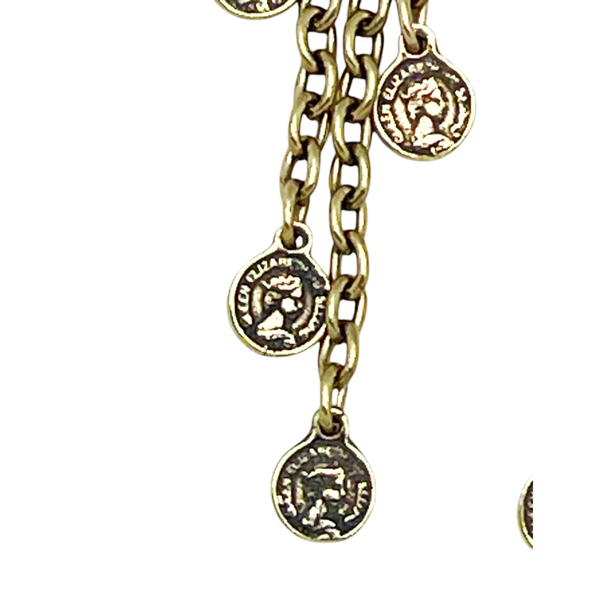 Pendiente MonCas en dorado largo