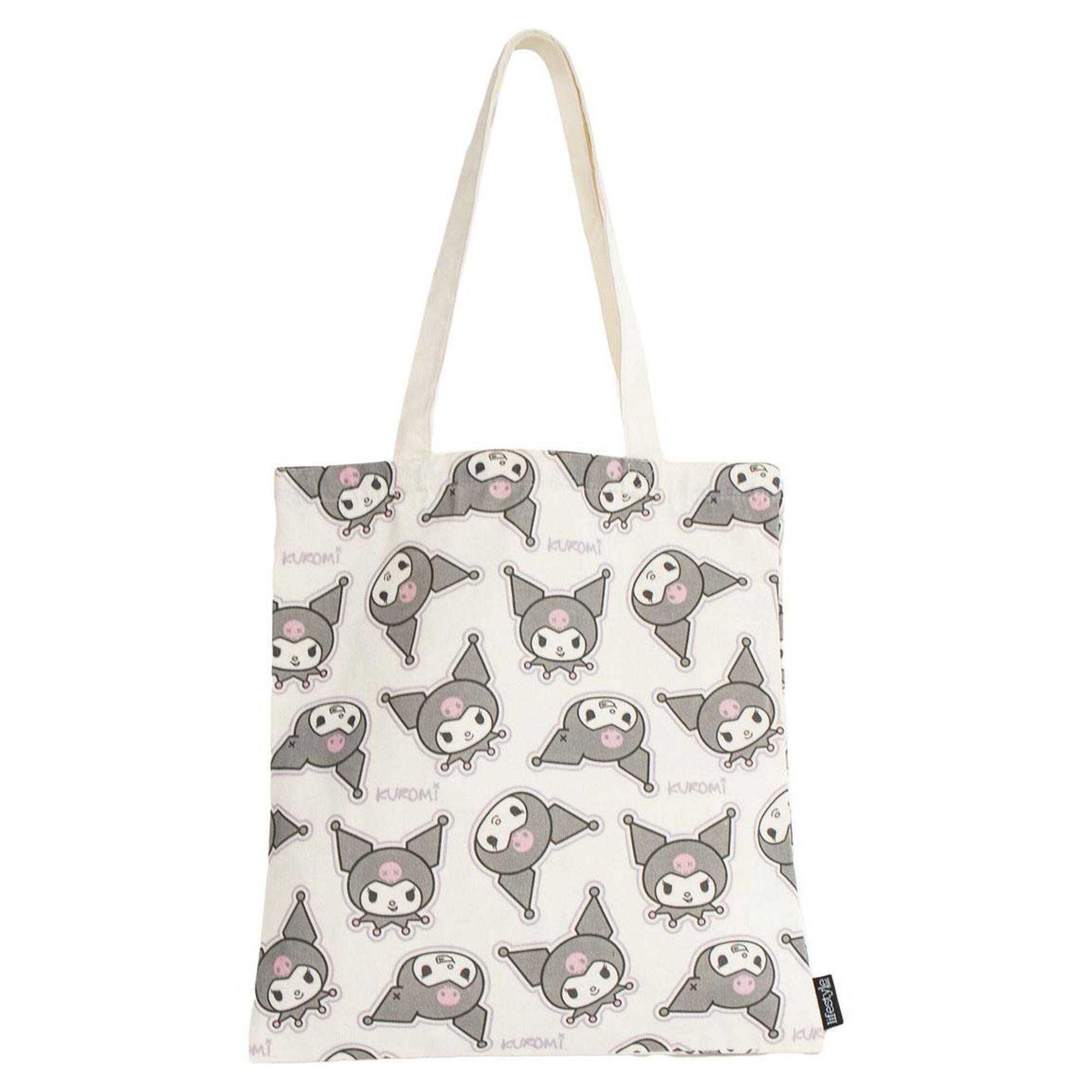 Bolsa shopping hello kitty kuromi, unisex adulto, blanco y negro