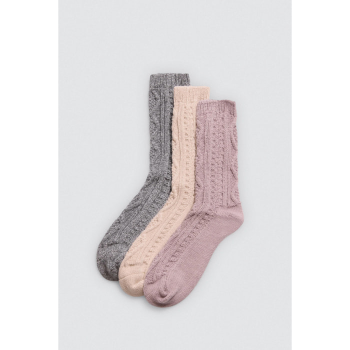 Confezione da 3 calzini da donna extra morbidi con texture jersey