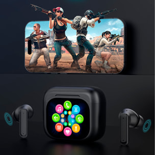 BY16 Cuffie bluetooth 5.3 schermo full color digitale Suono ad alta definizione con biomembrana.