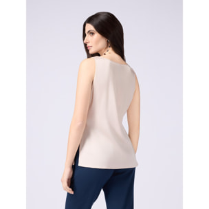 Oltre - Top in raso di viscosa - Rosa