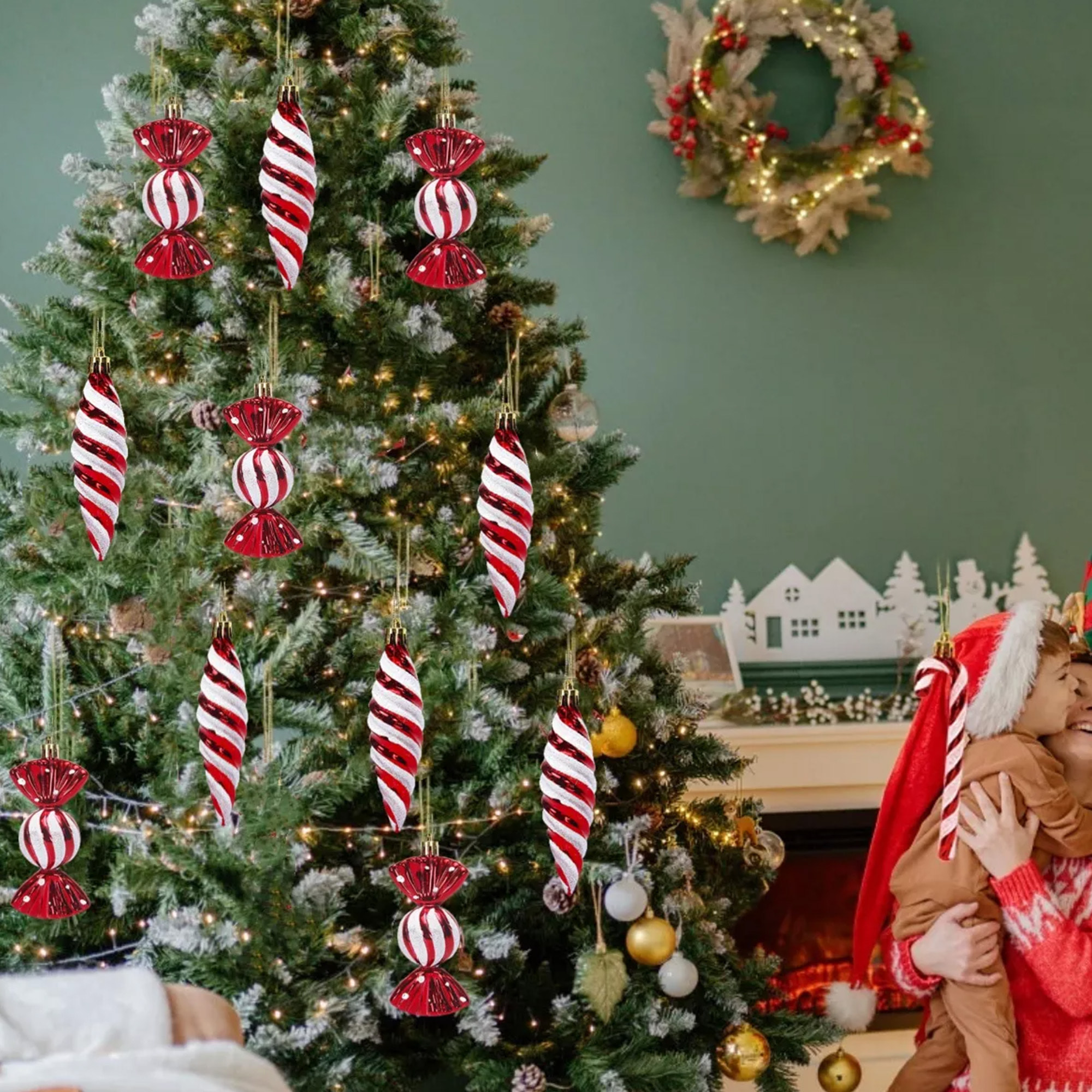 caramelo de bola de navidad para decoración 14x5x31cm