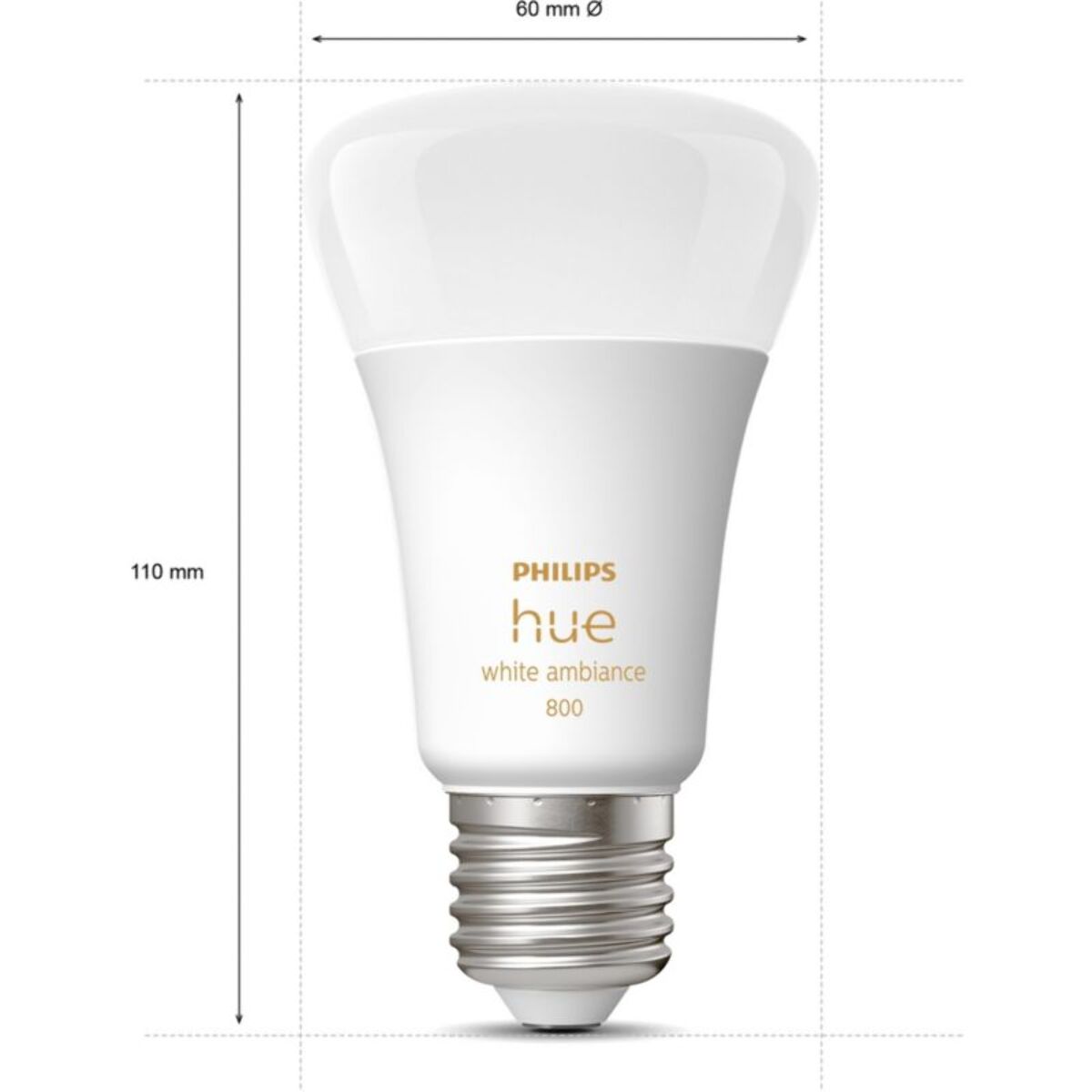 Ampoule LED connectée PHILIPS HUE White Ambiance E27 x2