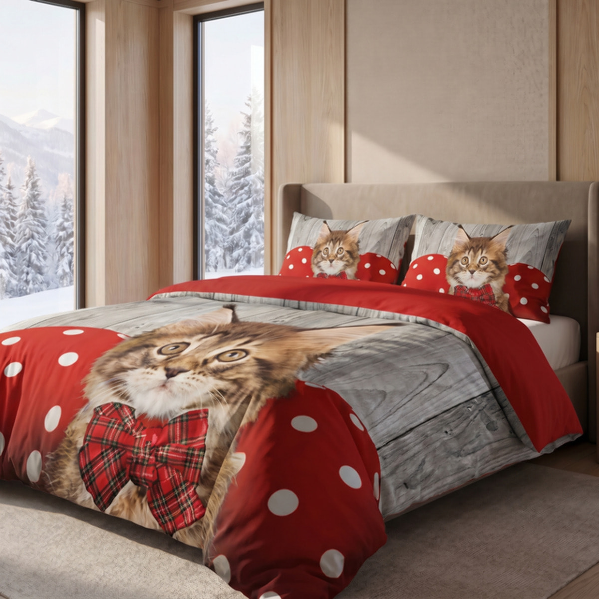 Parure Copripiumino in 100% Cotone con Federe Coordinate, Morbida e Traspirante, Certificata OEKO-TEX, Fantasie Moderne per Camera da Letto