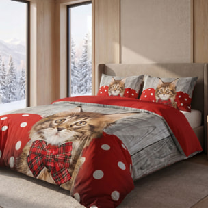 Parure Copripiumino in 100% Cotone con Federe Coordinate, Morbida e Traspirante, Certificata OEKO-TEX, Fantasie Moderne per Camera da Letto