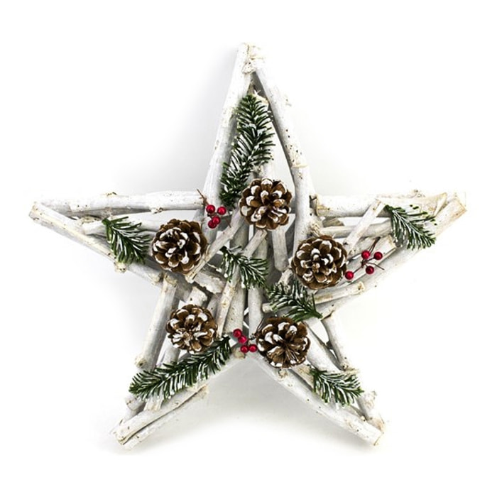 DAM Estrella c/ piñas dec 40x40x10cm 40x8x40cm. Color:Multicolor