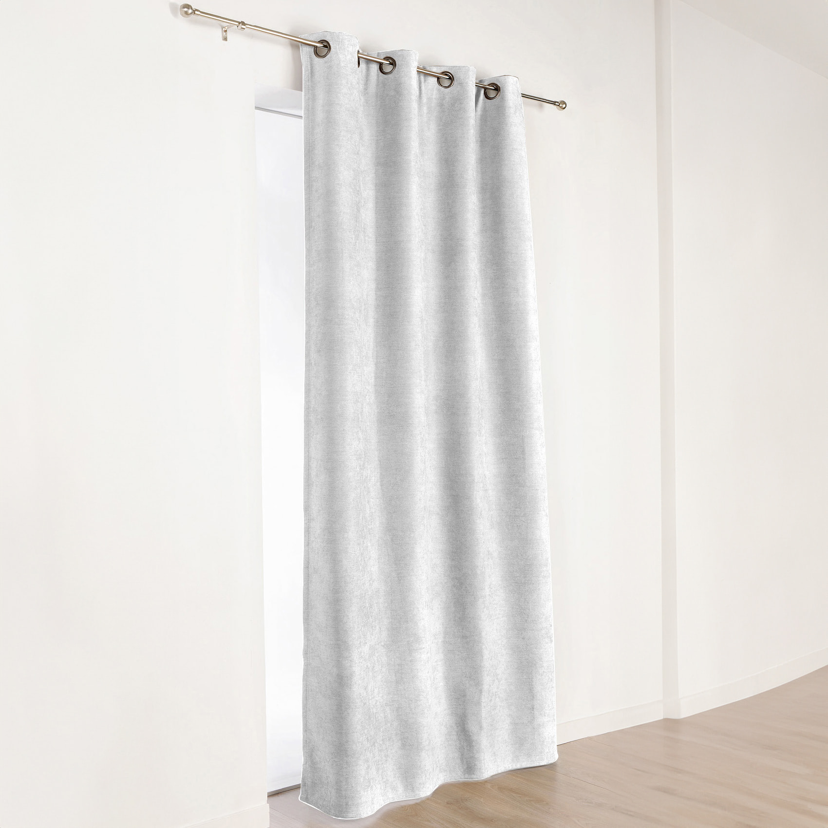 Rideau à Oeillets Isolant et Déperlant  - Effet Velours - Ecru