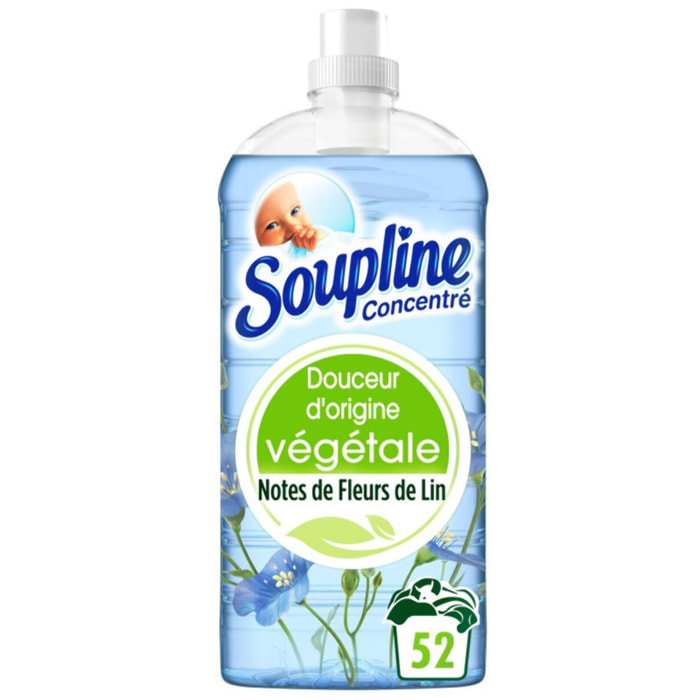 Adoucissant Soupline Douceur végétale Notes de Fleurs de Lin 52 lavages - 1,3L