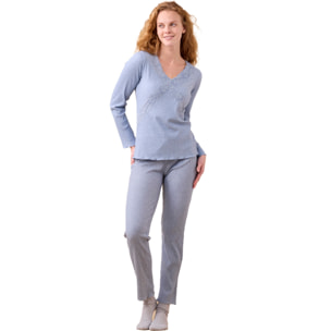 Pigiama donna in costina di viscosa articolo classic Noidinotte