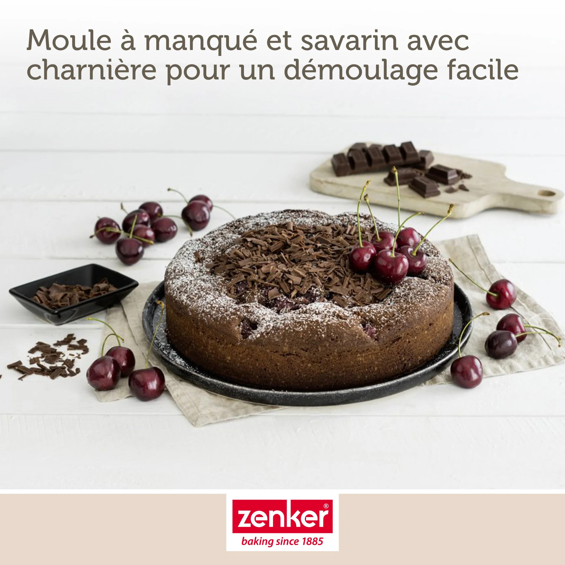 Moule à manqué et savarin double fond 28 cm Zenker Black Metallic