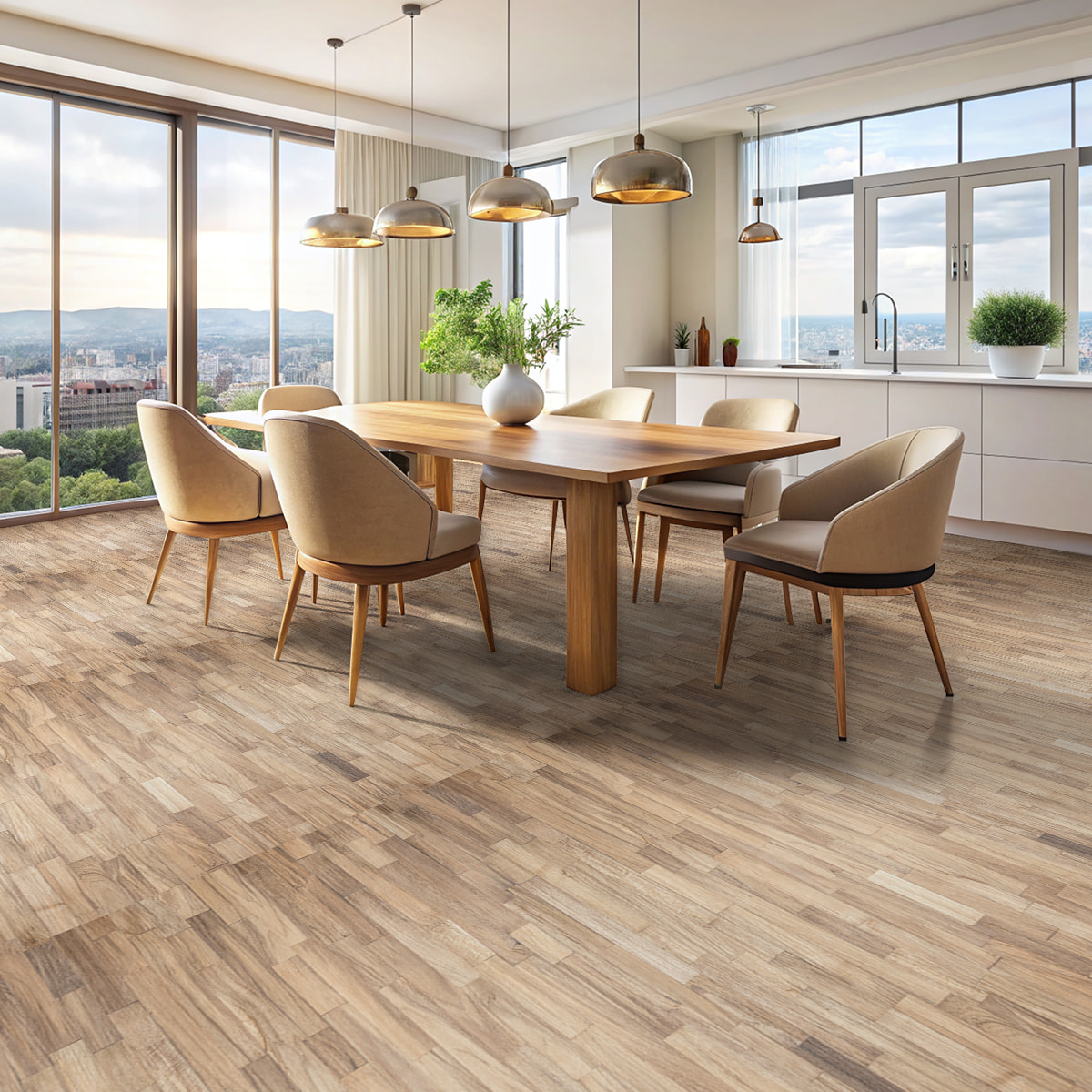 Revêtement sticker sol - PARQUET PETITS BOIS - Rouleau adhésif Protection Anti-dérapant