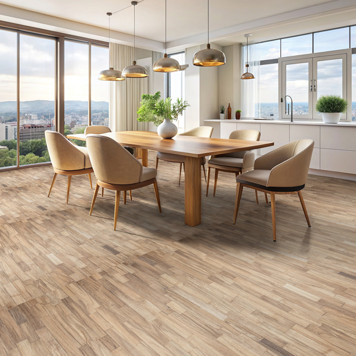Revêtement sticker sol - PARQUET PETITS BOIS - Rouleau adhésif Protection Anti-dérapant
