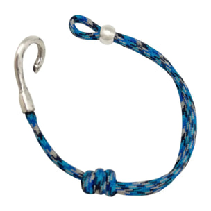 Pulsera garfio paracord en azul y plata