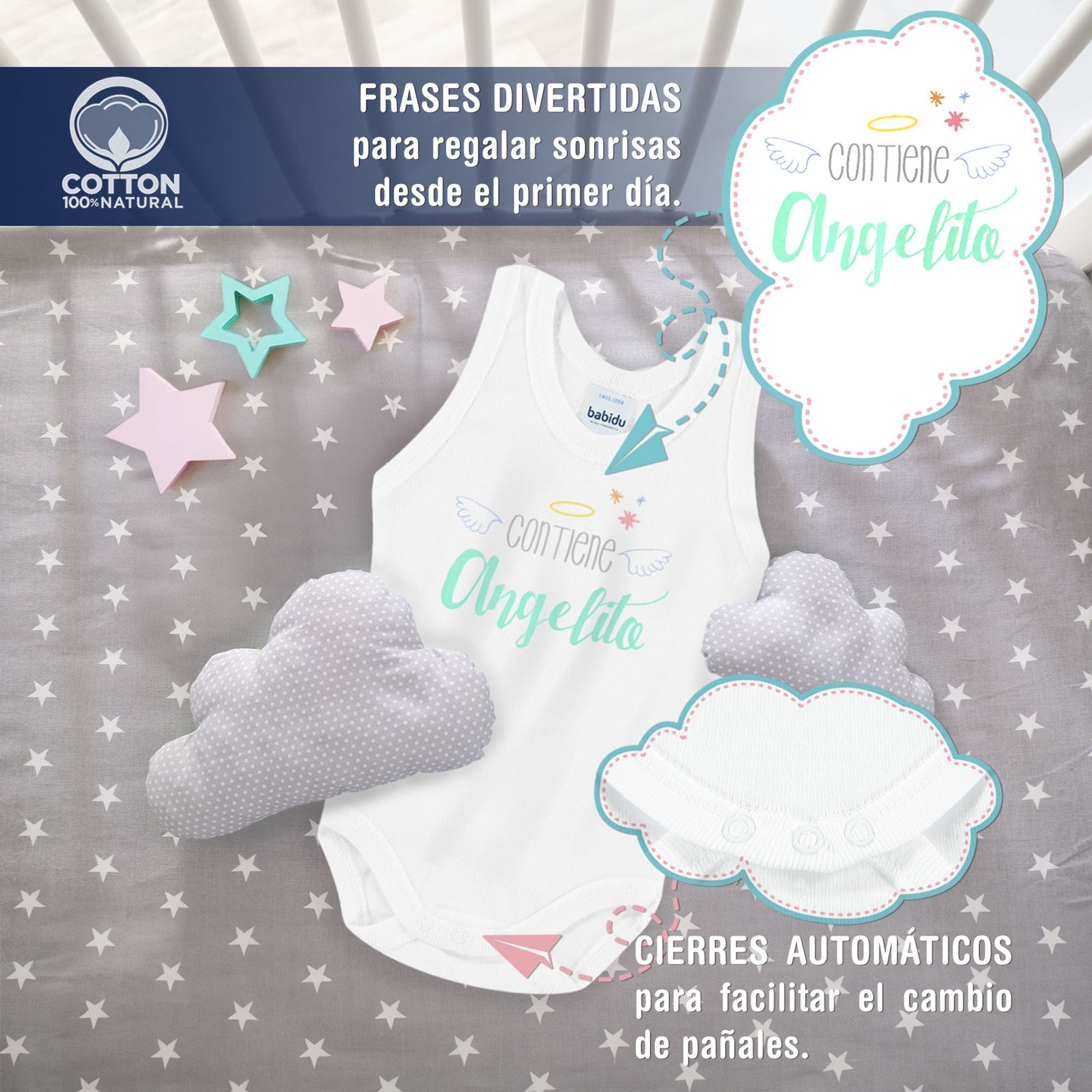 Body bebé tirantes personalizado frases