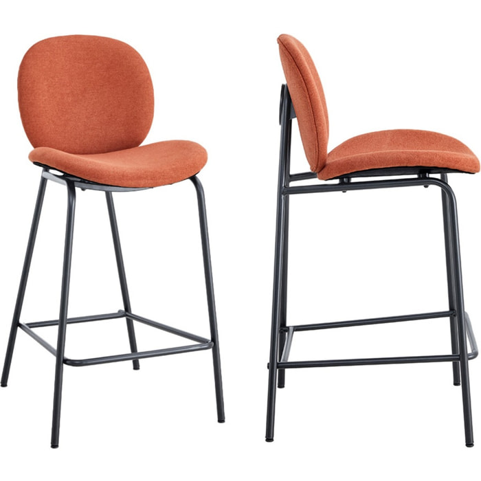 Lot de 2 tabourets en tissu - BOREAL