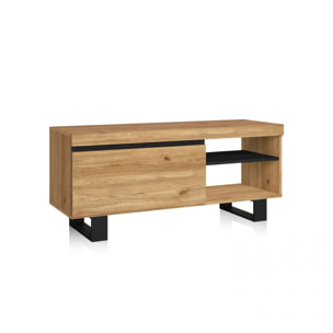 Mueble TV con almacenamiento en roble nude y ceniza 120 cm Ebos UP Roble Nude - Ceniza