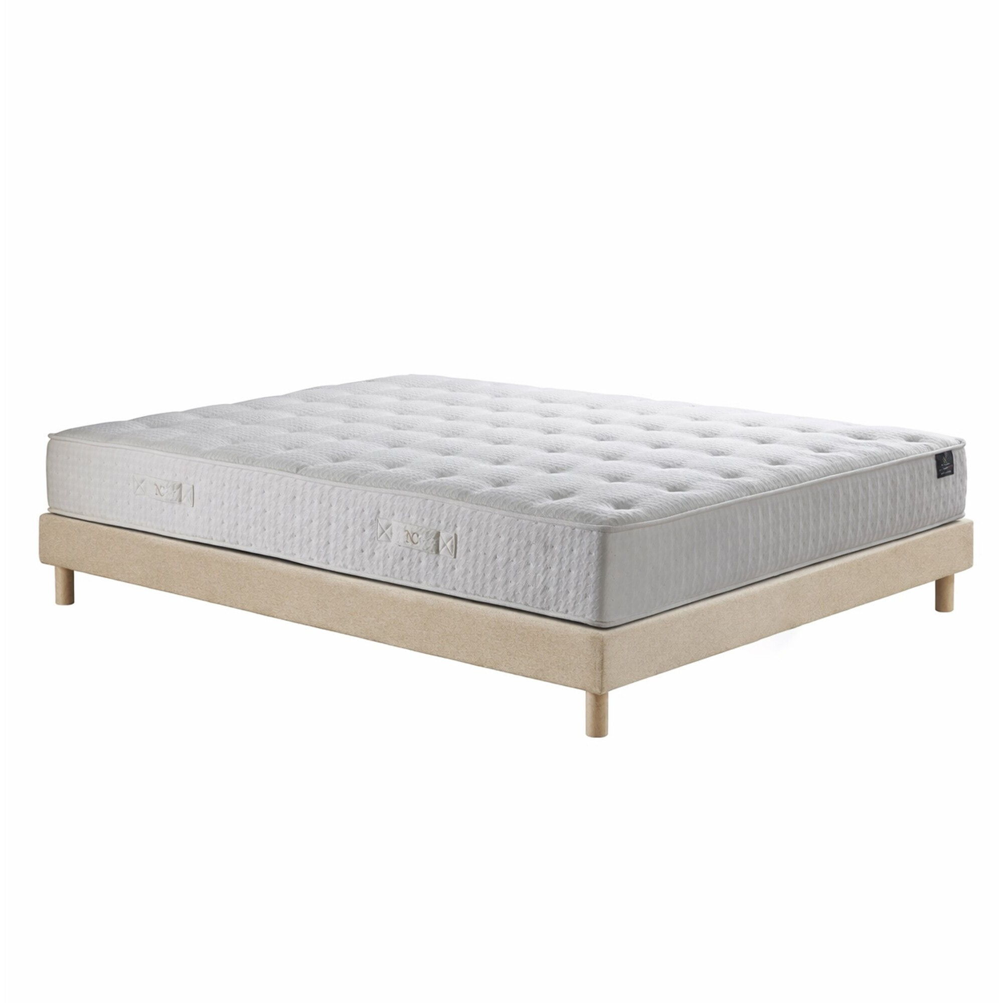 Ensemble matelas ressorts ensachés HÉCATE 2, H26 cm, sommier beige