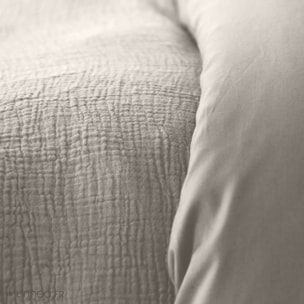 Parure Housse De Couette 100% gaze De Coton Gris